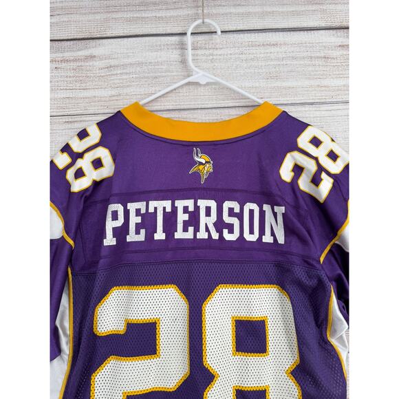 Reebok NFL Minnesota Vikings Adrian Peterson 28 Jersey Adult Medium Purple Gold - Picture 3 of 9